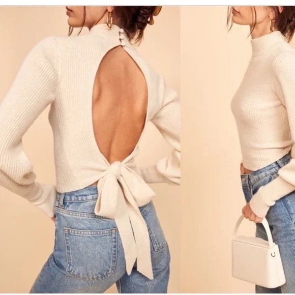 Reformation Ostrea open back cashmere sweater - Picture 2 of 15